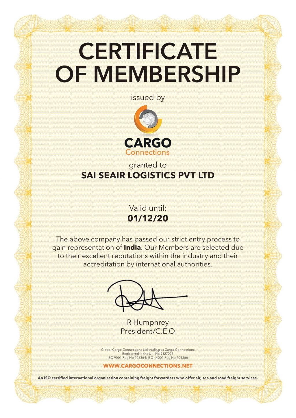 CC Membership E-Certificate 2018_SaiSeair(India)